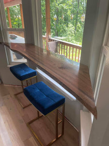 Live Edge Walnut Bay Window Bar Top