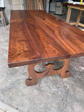 Load image into Gallery viewer, Walnut Table with Intricate Base
