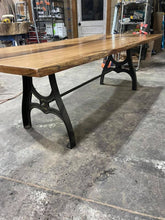 Load image into Gallery viewer, White Oak Table with Cast Iron Base
