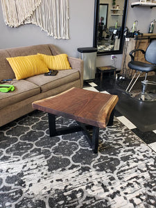 Walnut Coffee Table with Industrial Base